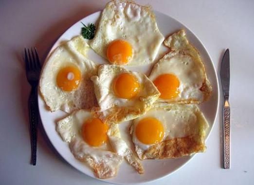 How many calories are in the fried eggs?