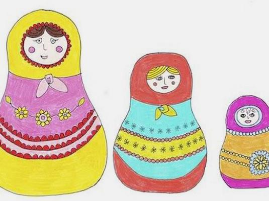 How to draw a nesting doll?