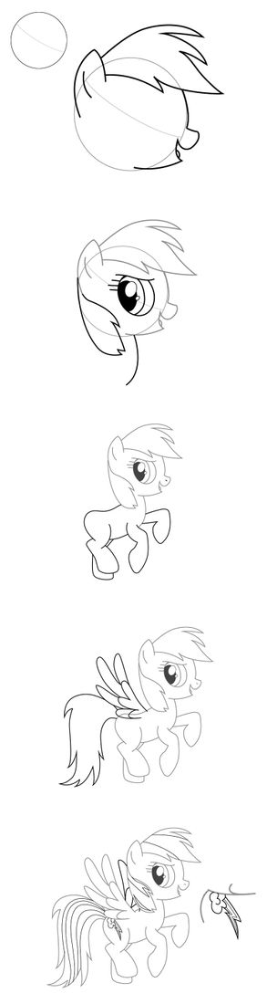 How to draw a Rainbow pony?