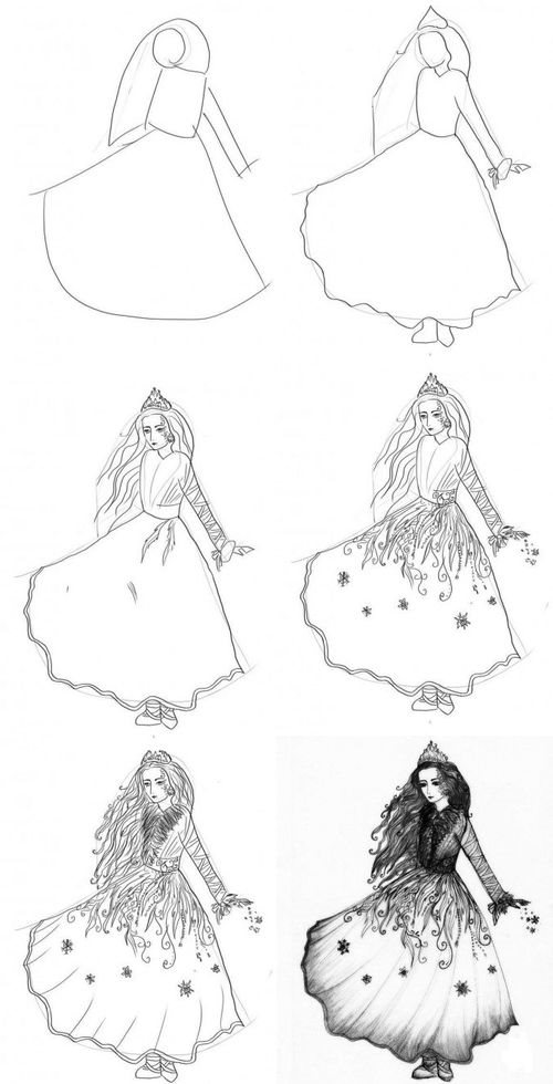 How to draw a Snow Queen