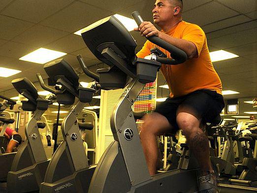 What muscles work on the stationary bike?